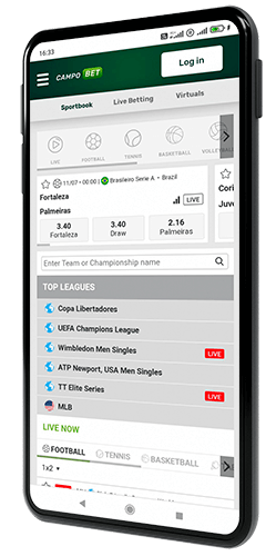 image showing CampoBet review mobile casino on a mobile device with odds on sports markets