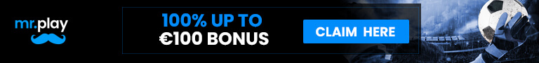 MrPlay welcome bonus 100% up to €100