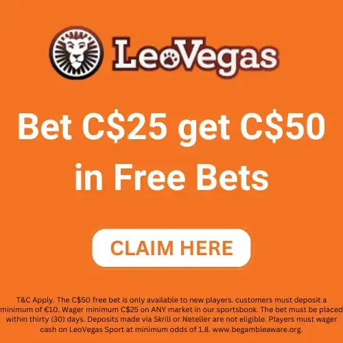 LeoVegas sign up bonus banner