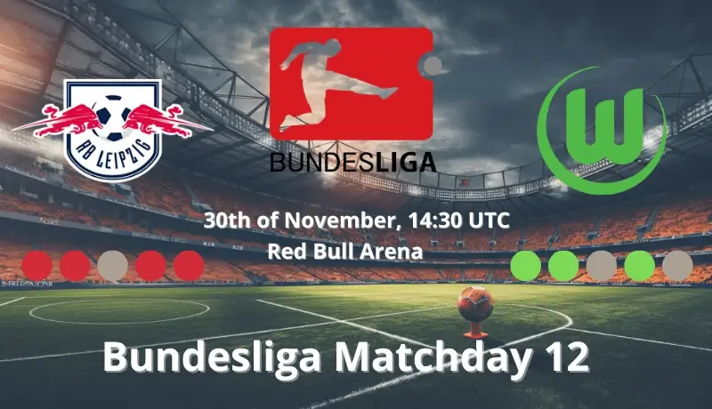 image showing RB Leipzig vs Wolfsburg in the Bundesliga